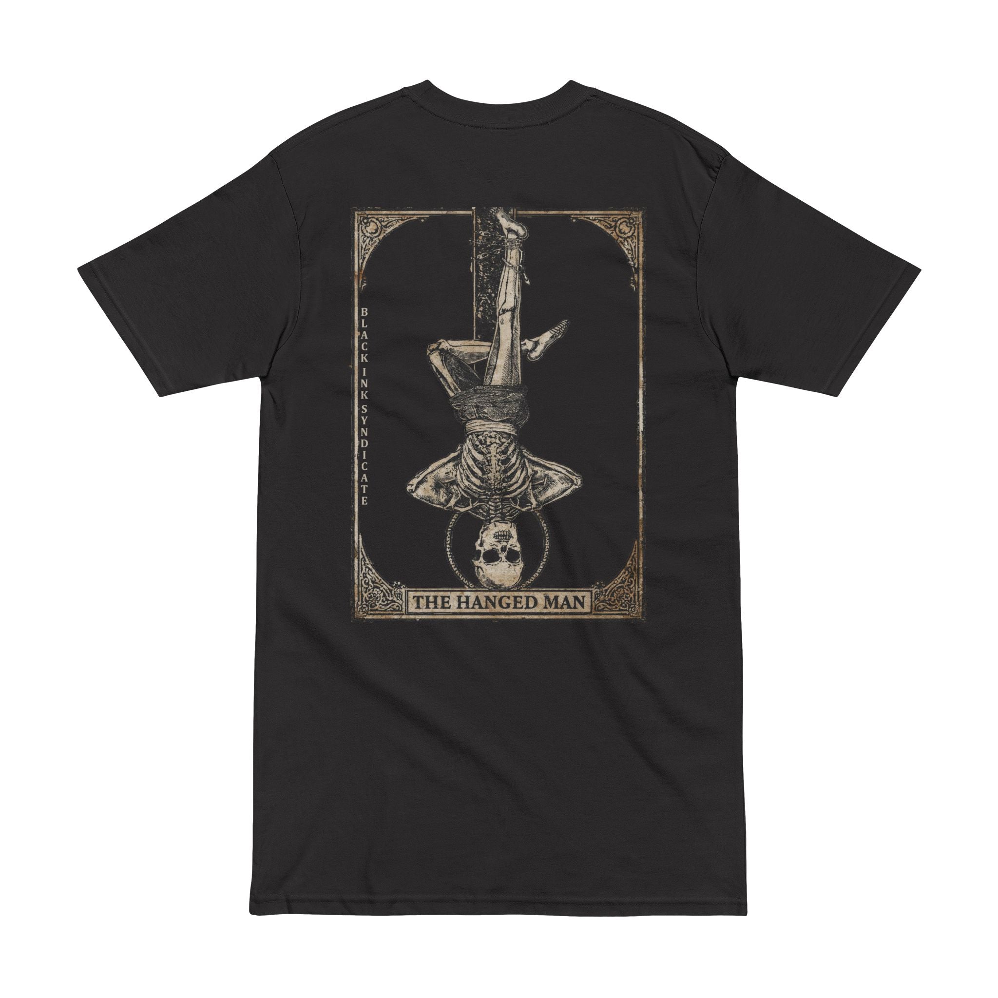 The Hanged Man Tarot Tee — Gothic Tarot Skull Graphic Shirt