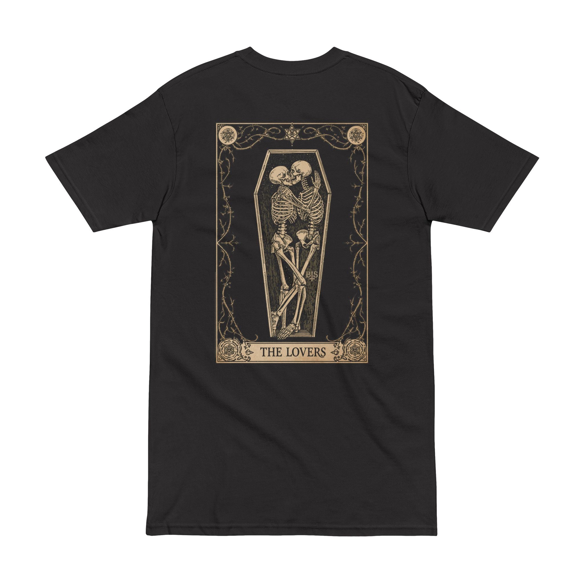 The Lovers Tarot Tee — Gothic Skeleton Lovers Coffin Graphic T-Shirt